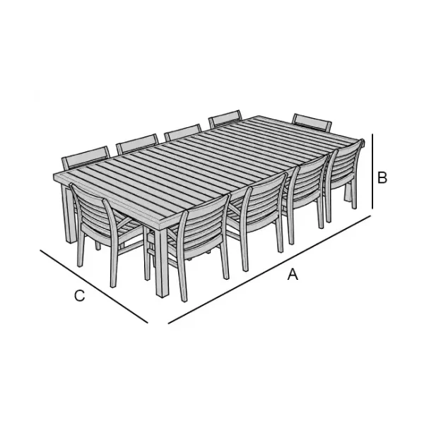 Funda protectora impermeable a medida para muebles de jardín rectangulares