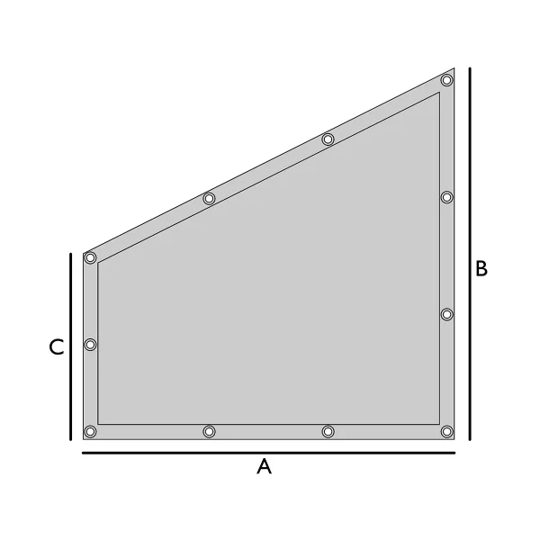 Lona plana de PVC - Trapecio rectangular