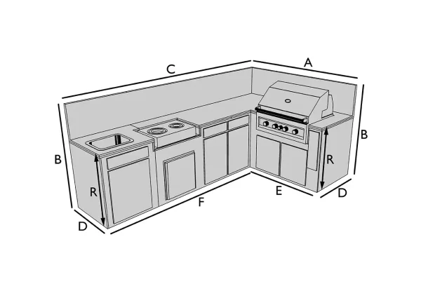 ubierta de protección para cocina en esquina