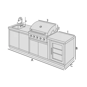 Funda para cocina exterior con grifo (izquierda)