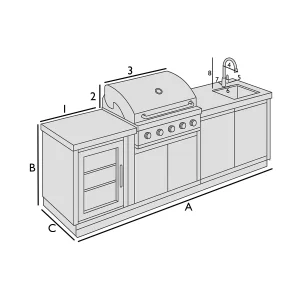 Funda para cocina exterior con grifo (derecha)