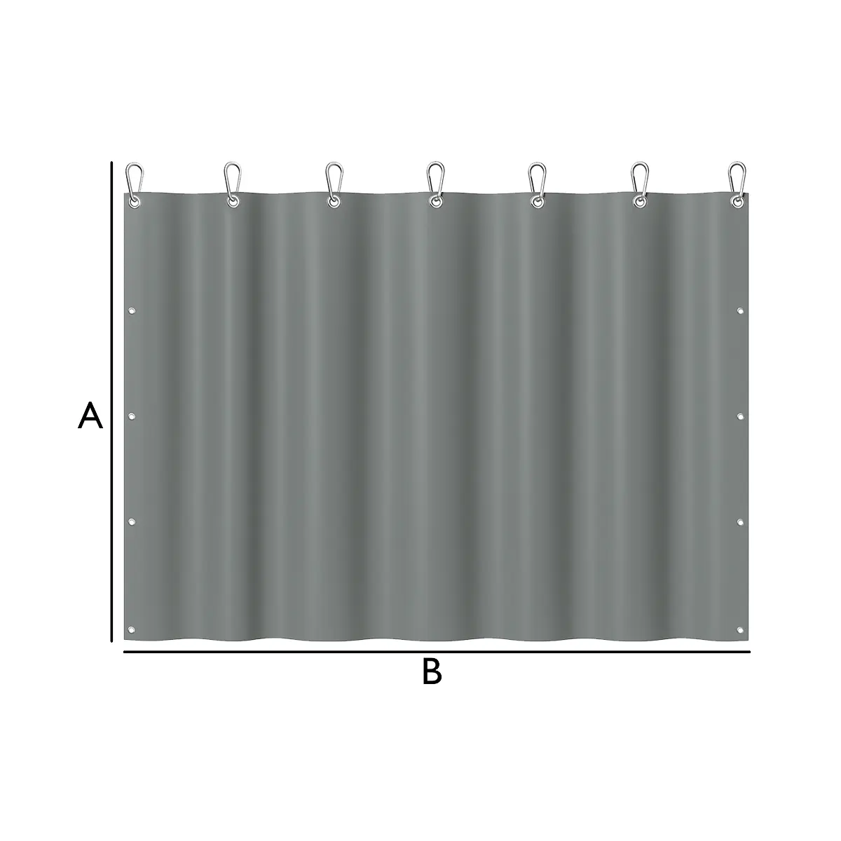 Cortinas de lona PVC con mosquetones