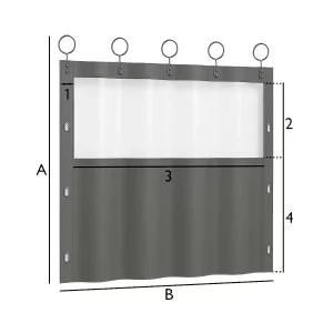 Cortinas de lona con anillas y ventana