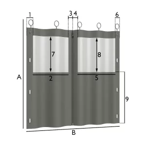 Cortinas de lona con anillas, cremallera y doble ventana