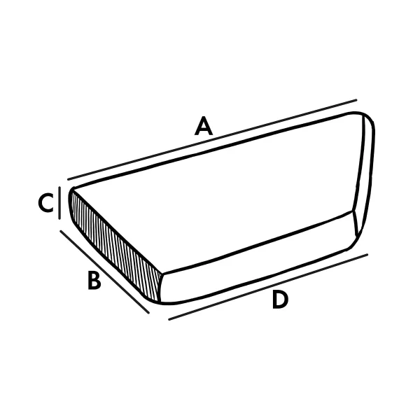 Cojín exterior – Oblicuo derecho (asiento)
