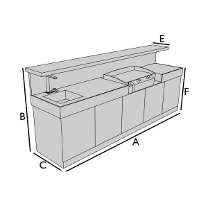 Funda para cocina con barra