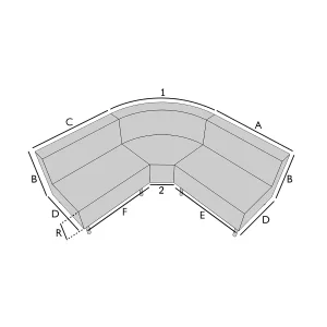 Funda para sofá esquinero curvo
