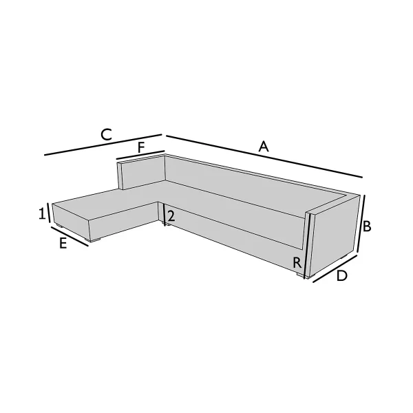 Funda para sofá esquinero - 2