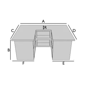 Funda para barra de isla en forma de U