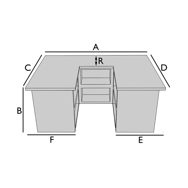 Funda para barra de isla en forma de U