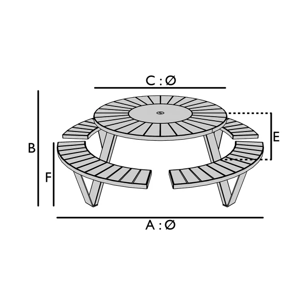 Funda para mesa de picnic redonda