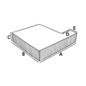 Funda para cojín de asiento de exterior – Forma en L con muesca a la derecha