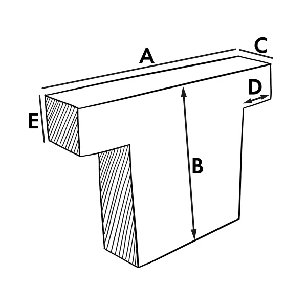 Funda a medida para el cojín del respaldo exterior – Forma en T