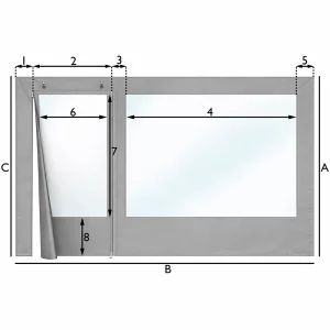 Lona de terraza con 1 puerta con ventana y 1 ventana